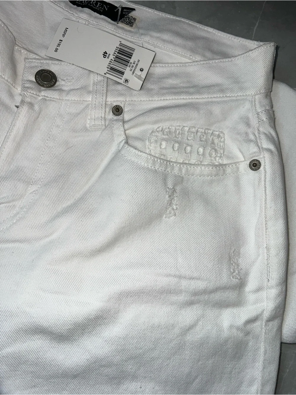 Lauren Ralph Lauren Women’s Non Stretch Jeans Relaxed Taper Embroidered Patches